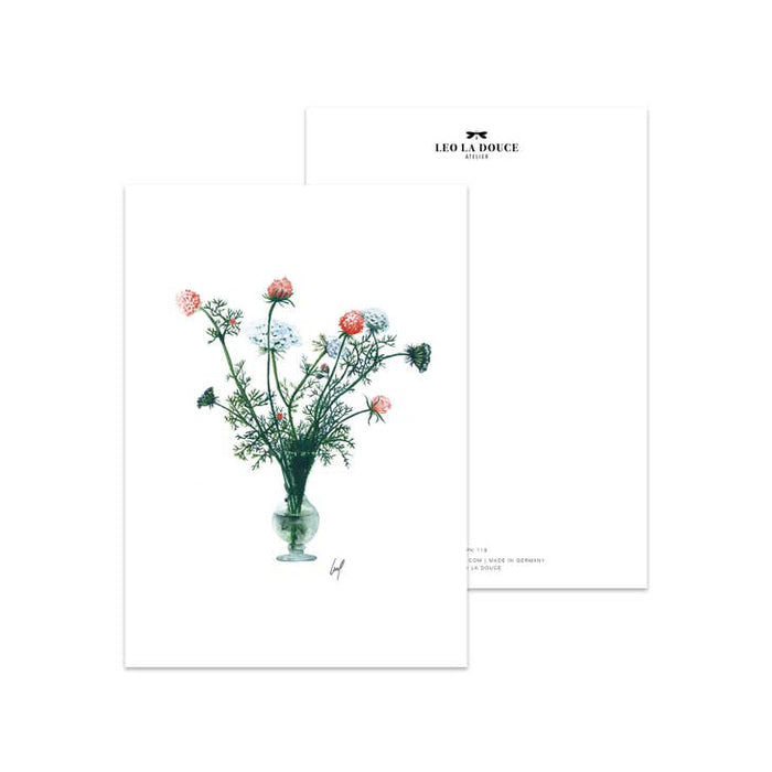 Postal delicada flores | Una envoltura