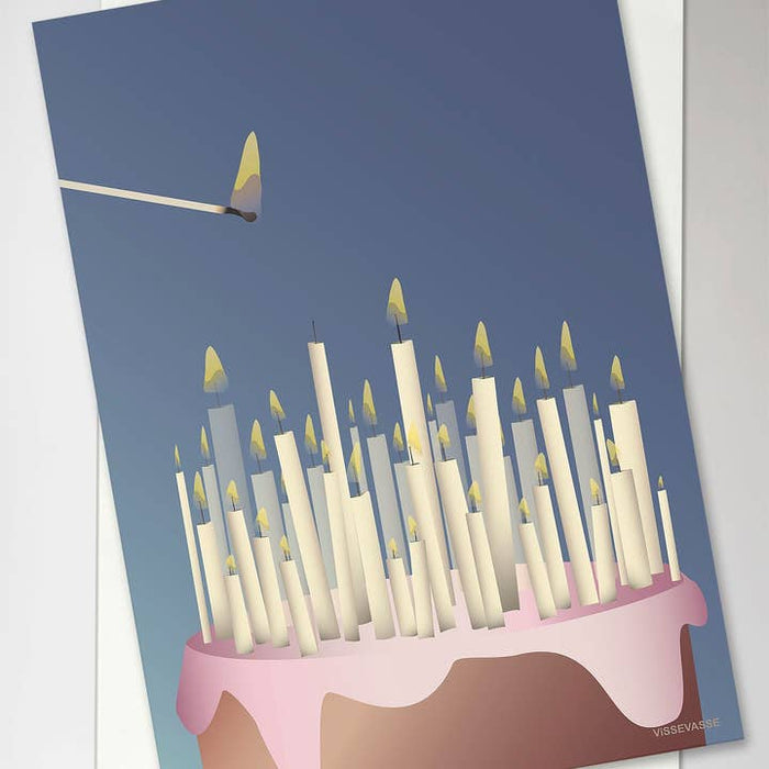 Mapa de pastel con velas