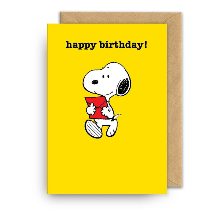 Tarjeta ¡Feliz cumpleaños! Sobre snoopy