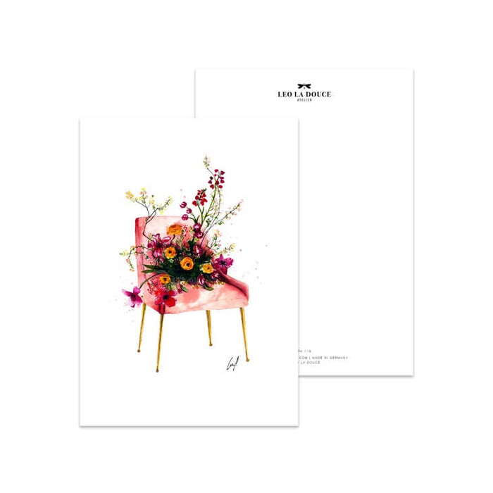 Silla de flores de postal | Una envoltura