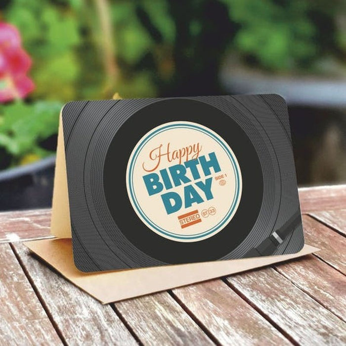 Kaart Happy Birthday Record Krossproducts | De online winkel voor hebbedingetjes