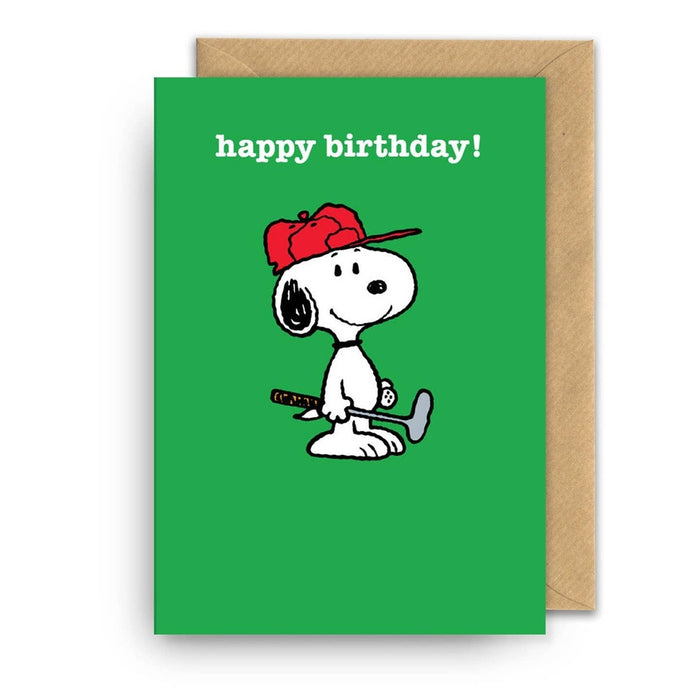 Tarjeta ¡Feliz cumpleaños! Golf Snoopy