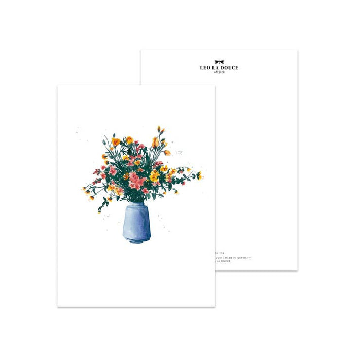 Jarrón de flor azul postal | Una envoltura
