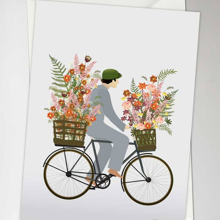 Mapa de bicicleta con flores