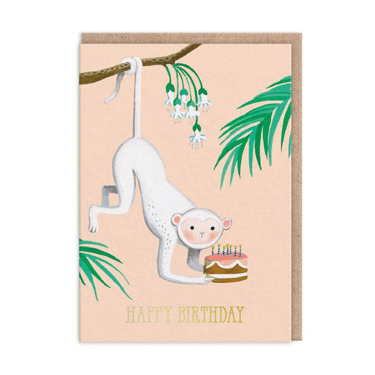 Mapa feliz cumpleaños | Mono blanco