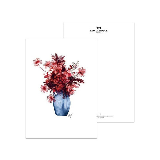 Postal Red Autumn Flowers | Un sobre