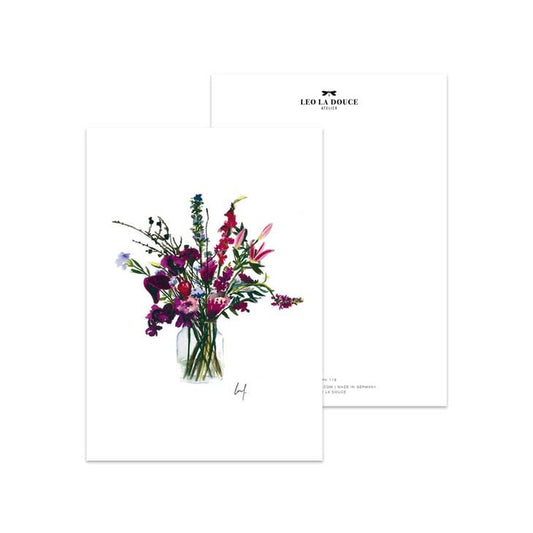Postal Violet Flowers | Un sobre