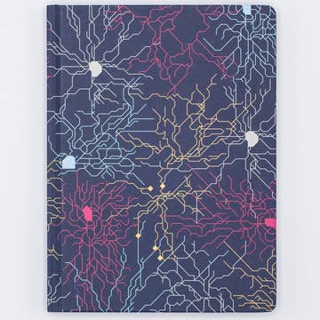 Neural Circuit Hardcover Notebook | Lined/Grid