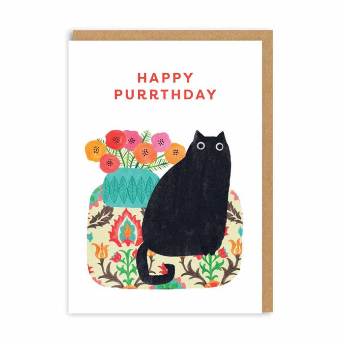 Mapa feliz purrthday | Gato negro