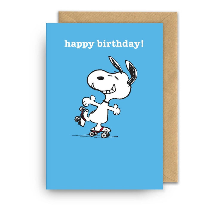 Tarjeta ¡Feliz cumpleaños! Patinaje snoopy