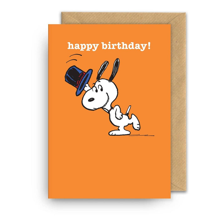 Tarjeta ¡Feliz cumpleaños! Top Hat Snoopy