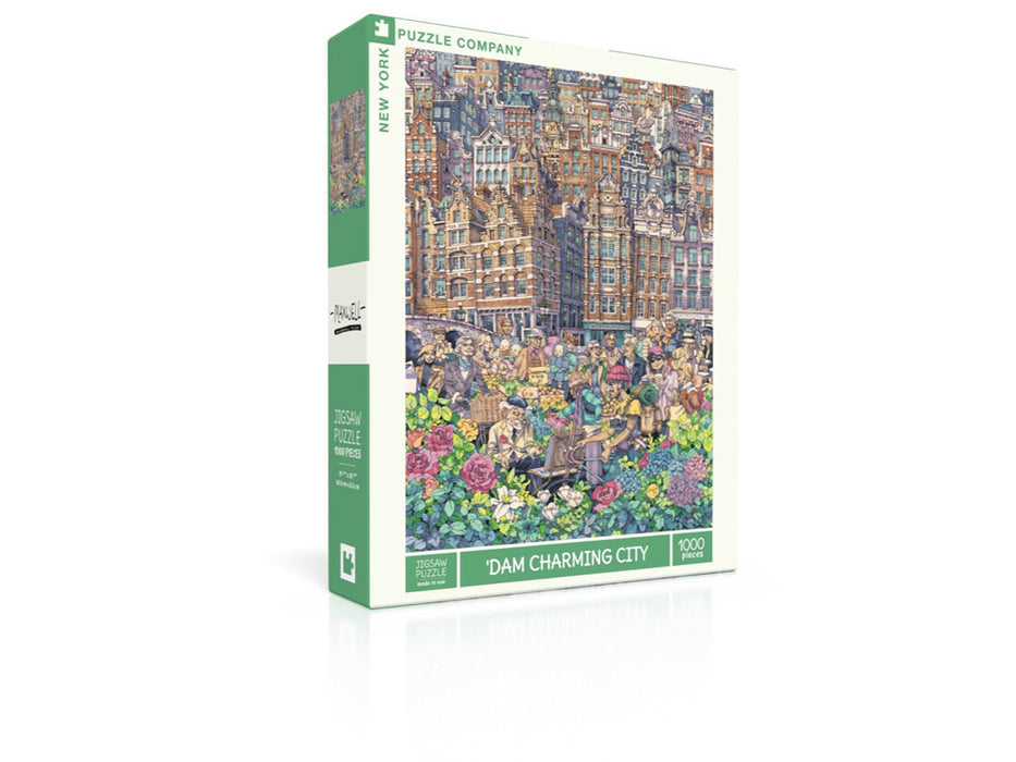 New York Puzzle Company Dam Charming City Puzzle 1000 Piezas