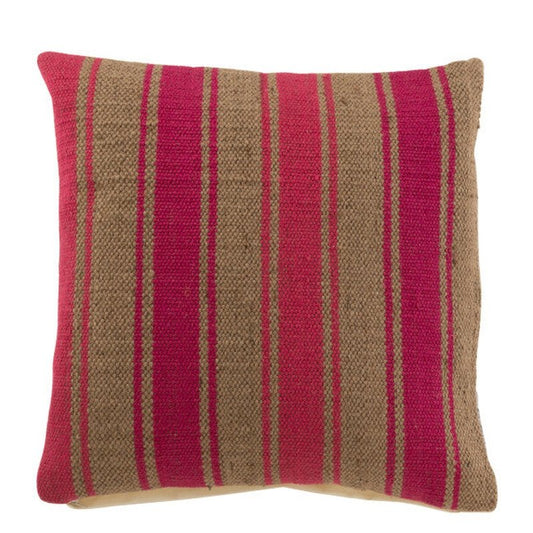 J-Line Kussen Vierkant Anna Groot Groeven Jute Roze Krossproducts | De online winkel voor hebbedingetjes