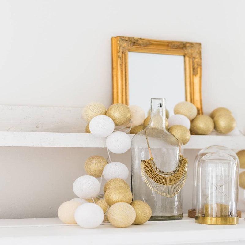 Cotton Ball Lights Sparkling lichtslinger goud - Touch of gold Krossproducts | De online winkel voor hebbedingetjes